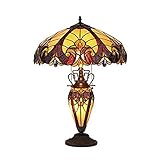 Chloe Lighting CH38632AV18-DT3 Tiffany Style 3 Light Victorian Double Lit Table Lamp 18' Shade, 17.3' x 17.3' x 24.8', Multi
