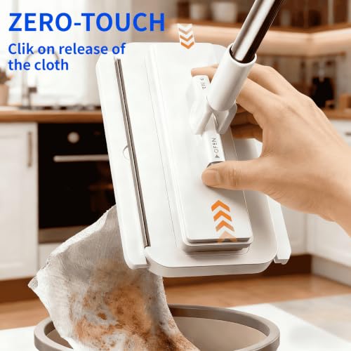 Image of Press Grip Mini Clip Mop with 39' Handle, Small Kitchen Mop