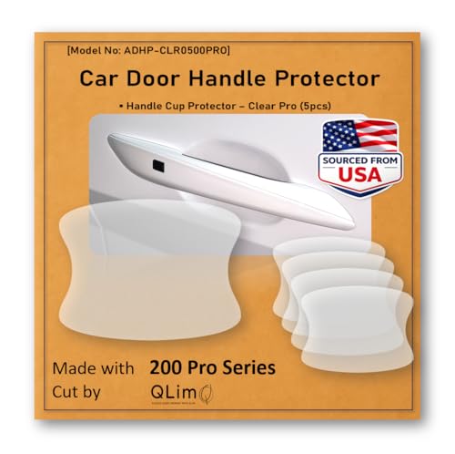 [3M]-5pcs(Pro) Customized Car Door Handle Cup Protector Made with 3M Paint Protection Film Pro Series Clear(Transparent) Anti Scratch Universal Fit for Most Cars (Clear Pro/5pcs)