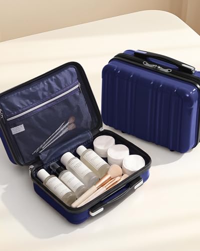 Image of Coolife Luggage Sets, 5 Piece Durable Suitcase, Lightweight Carry on Luggage with PC+ABS Hardshell, Dual Spinner Wheels, TSA Lock and YKK Zipper(navy new, 5 piece set)