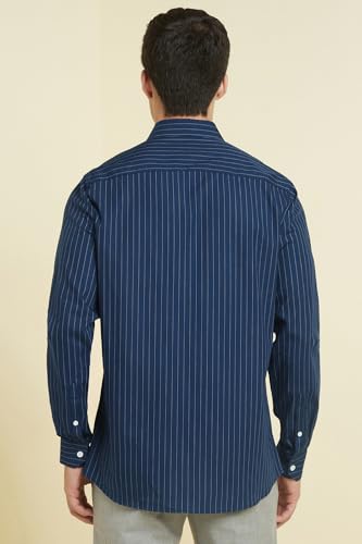 Image of Allen Solly Men's Striped Formal Shirt | Classic Fit | Crisp Tailored Look | Office, Business & Workwear