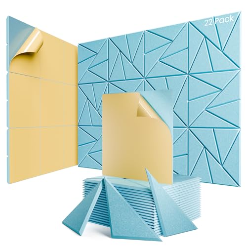 Image of 22 Pack Self-Adhesive Acoustic Panels, Sound Proof Foam Panels for Walls