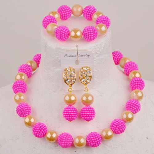 Collar de perlas africanas ligero que no pesa para invitadas de bodas 2