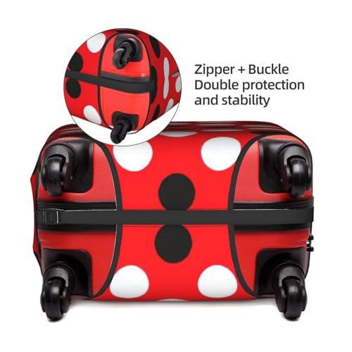 Travel Elastic Luggage Cover,red white polka dot Print Suitcase protection cover Case Cover with zipper.4