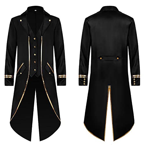 OBEEII Abrigo Steampunk para hombre, estilo vintage, estilo