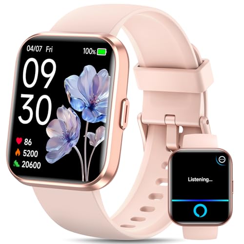 Smart Watches for Women Womens Smart Watch for iPhone & Android & Samsung Smartwatch with Call & Alexa Sleep Heart Rate Pressure SpO2 Monitor & Cycle Tracking 100+ Sports Modes Fitness Watch-Pink