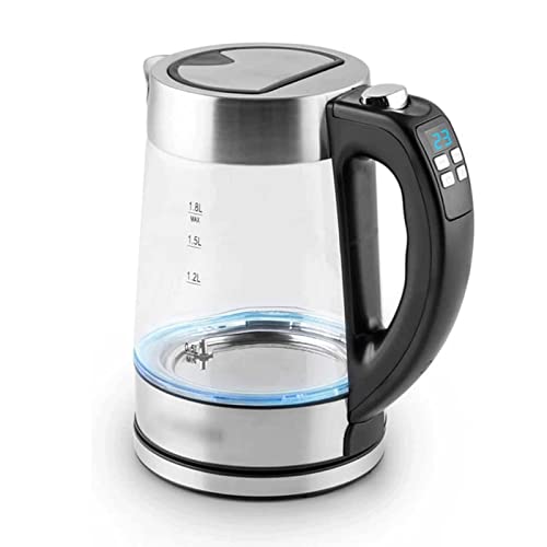 Tetera eléctrica de vidrio transparente 1.8 L