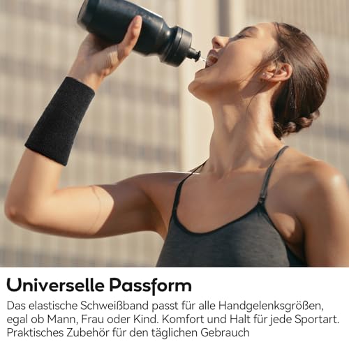 8 Schweißbänder, Schweißband Handgelenk Elastisch, Saugfähig Frottee Schweißbänder Set für Männer, Frauen & Kinder, Fitness-Schweißband für Tennis,Basketball,Fußball,Gym,Handgelenk Wärmer