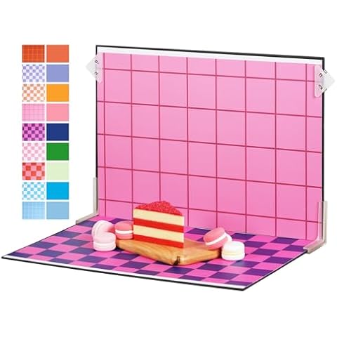 Meking 9Pcs 18Patterns Product Photography Backdrops Kit Photo Backdrop Boards Colourful Gird Photoshoot Background for Jewelry,Cosmetic,Makeup and Other Small Product Photography (16.5X11 inch) Cover