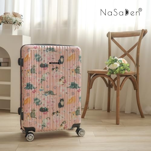 TSA Lock ABS+PC Luggage with Spinner Wheels Checked Luggage German Design (Spring Cat, 29)2