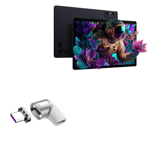 BoxWave Adapter Compatible with ZTE Nubia Pad 3D - MagnetoSnap PD Angle Adapter, Magnetic PD Angle Charging Adapter Device Saver - Metallic Silver