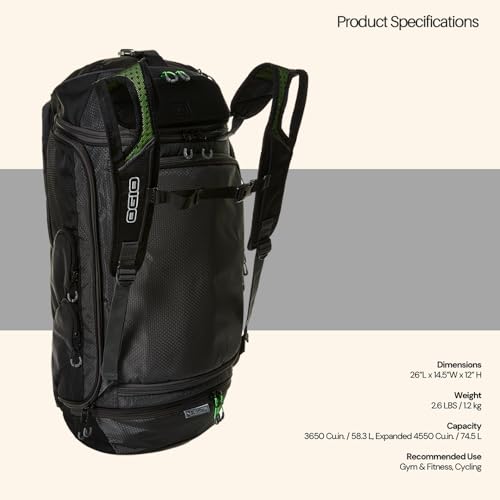 OGIO Endurance 9.0 Duffel Backpack Black Charcoal - Image 8