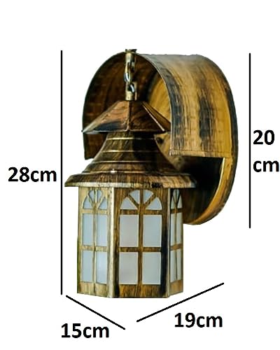 Image of GreyWings Copper Antique Iron Wall Light for Home & Outdoor - Vintage Lantern Design, (Bulb is not Included) Decorative Sconce Lamp, Pack of 2