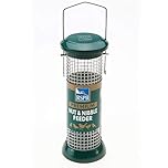 RSPB Premium Hanging Nut Feeder, Easy Clean, Aluminium, 9-inch, peanut. supporting RSPB charity. Wild bird, for use in gardens & outdoors pouches