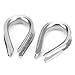 U Type Clamps 304 Stainless Steel Wire Rope Clips Protection Heart Ring Kits Universal M4 Size 50Pcs for Ships Industrial Machinery Home Outdoor