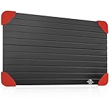 LVH Kitchen Defrosting Tray for Frozen Meat – Thermal-Conducting Aluminum Defrosting Plate Board – Large Defrost Thawing Tray for Frozen Meat, Fish, Veggies - Silicone Risers & Water Collection Ridges