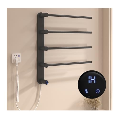 Sèche-serviette mural noir intelligent pour une douche chaleureuse - 2