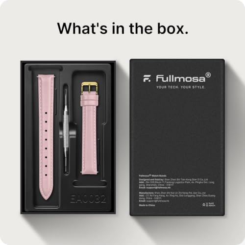 Image of Fullmosa Watch Band, Quick Release Leather Watch Strap Compatible with Samsung Galaxy Garmin for Men Women, Replacement Bands Width 12mm 14mm 16mm 18mm 19mm 20mm 21mm 22mm 24mm