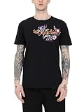 Color: negro Moschino t-Shirt uomo nera in Cotone dettaglio Logo Dipinto con Fiori 1904 Nero M