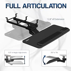 VIVO Premium Black Under Desk 27 x 11 in Keyboard Tray, MOUNT-KB27P-B — photo 3 of 6