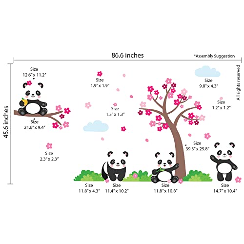 Vinilos decorativos Panda y árbol para pared infantil miniatura 2