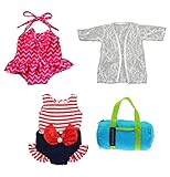 Brynhildr Doll Bathing Suit Set 4 Piece for 13-18 inch Doll Clothes