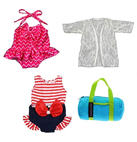 Brynhildr Doll Bathing Suit Set 4 Piece for 13-18 inch Doll Clothes