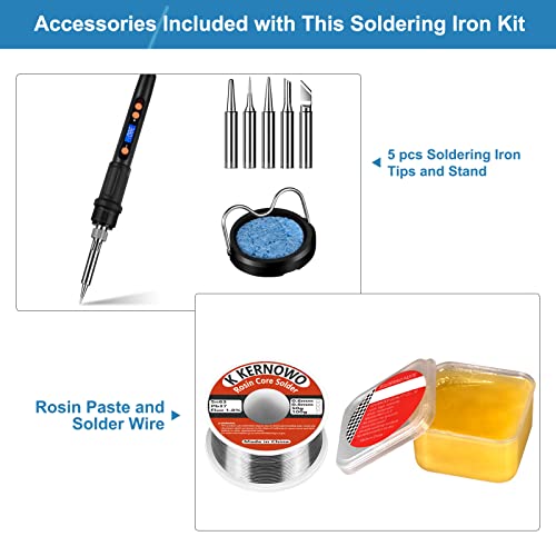 Soldering Iron Kit, 100W Lcd Digital Soldering Gun, Portable Solder Iron With Adjustable Temperature Controlled And Fast Heating Ceramic Thermostatic Design, On/Off Switch, 9Pcs Soldering Kit #TOP4