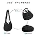 Black Puffer Tote Bag for Women Large Puffy Quilted Purse Hobo Crossbody Bags Lightweight Shoulder Bag for Travel Gym Work