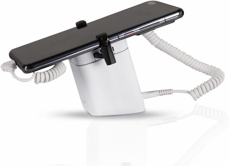 Antitheft Display Stand, Anti Theft Cell Phone Display Stand, 95‑120dB Security Alarm, Fast Charging Infrared Remote Control Unlock for Exhibition(for IOS Port)