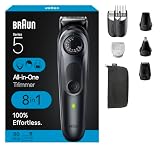 Braun All-in-One Style Kit Series 5 5480, 8-in-1 Trimmer for Men with Beard Trimmer, Body Trimmer for Manscaping, Hair Clippers & More, Ultra-Sharp Blade, 40 Length Settings, Waterproof