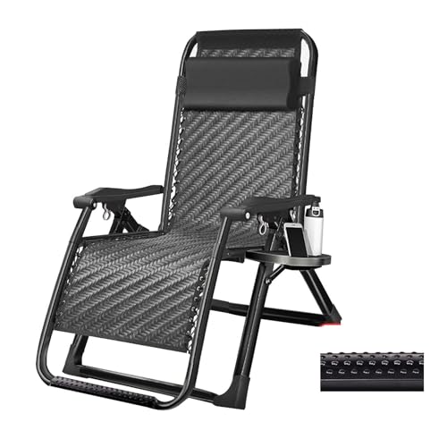 NMVAWIPT Tumbona De Ratán Reclinable For Patio Exterior, Cama Plegable For Acampar En El Jardín, Sillón Portátil(Black)