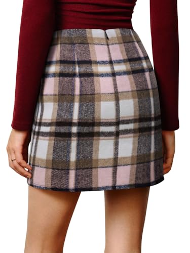 NIMIN Plaid Mini Skirts for Women High Waist Fall Winter 2025 Bodycon Pencil A-Line Skirt3