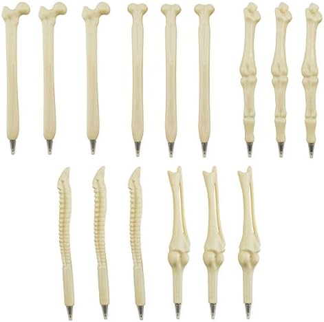 Jaeske 15 Pcs Bone Shape Ballpoint Pens 0.7mm Black Ink Ball Pen for Gift