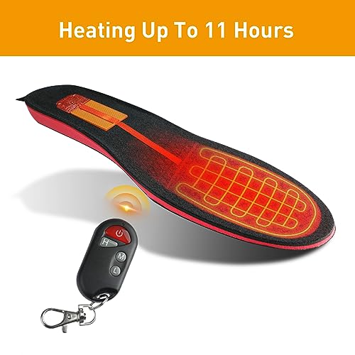 3500Mah Heated Insoles, Rechargeable Foot Warmer With Remote Control, Up To 11 Hours Heating Electric Heated Insoles For Men Women Outdoor Hunting Fishing Camping Hiking (L) #TOP2