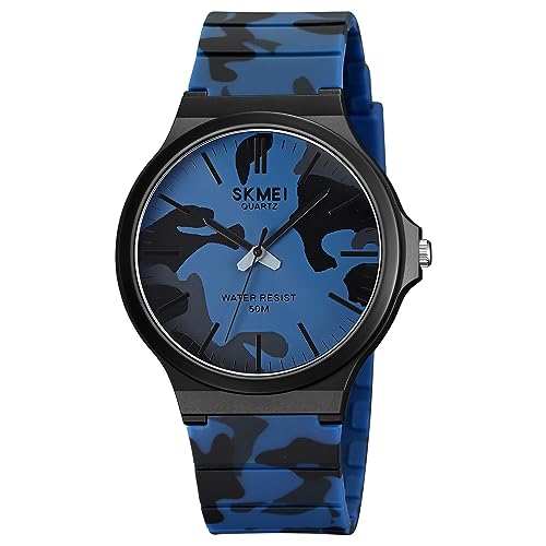 Gosasa Casual Unisex Watch Analog Quartz Wristwatches Simple Silicone Strap 5Bar Waterproof Watches for Women Men