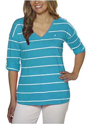 NauticaLadies' V-Neck Top with Roll Tab Tee