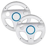 Naicasy 2 Satz Lenkräder Anzug für Mario Kart Wii, Anzug für Mario Kart Racing Wheel fit für Nintendo Wii (weiß)