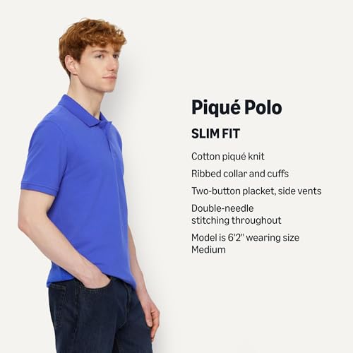 Image of Amazon Essentials Men's Slim-Fit Short-Sleeve Cotton Pique Polo Shirt