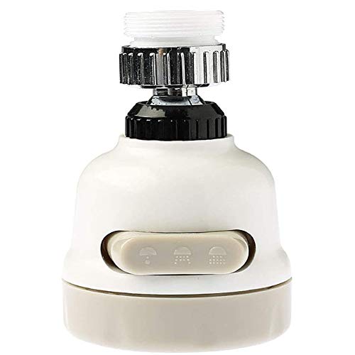 Rotating Faucet,Splash-Proof Faucet,pressurized Universal 360 rotating Universal Adapter Extender Kitchen Faucet 3 Modes Adjustment (White)