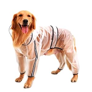 feiling transparante hondenregenjas voor kleine middelgrote en grote honden, waterdichte regenjas met 4 poten, 3XL, wit