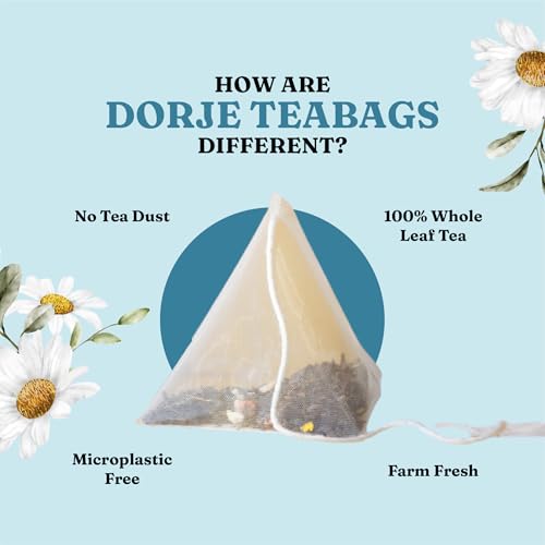 Image of Dorje Teas Chamomile Darjeeling Tea | 30 Pyramid Teabags (Pack of 1) | Selim Hill Estate | Soothing Floral Flavour | Promotes Sleep & Stress Relief | Organic Whole Leaf Blend | 30 Cups