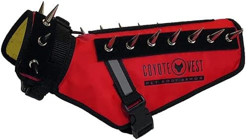 CoyoteVest Chaleco de protección para arnés para perro, accesorios reflectantes para perro con picos para proteger a tu mascota de ataques de raptor