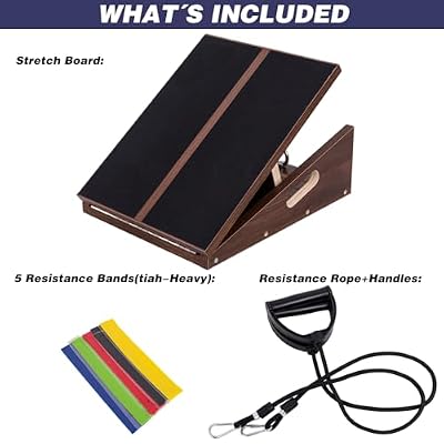 Slant Board for Calf Stretching & Relief, Adjustable Wooden Incline Slant Board for Squats, Calf Stretcher Board for Knees Ankle Heel Feet Leg, Home Gym Physical Therapy