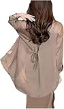 Chemise à manches longues anti-UV : cette chemise de protection UV peut être portée comme vêtement extérieur. Chemise d'été à manches longues for femme avec protection solaire bloquant efficacement les rayons UV et le vent sans bloquer la lumière.