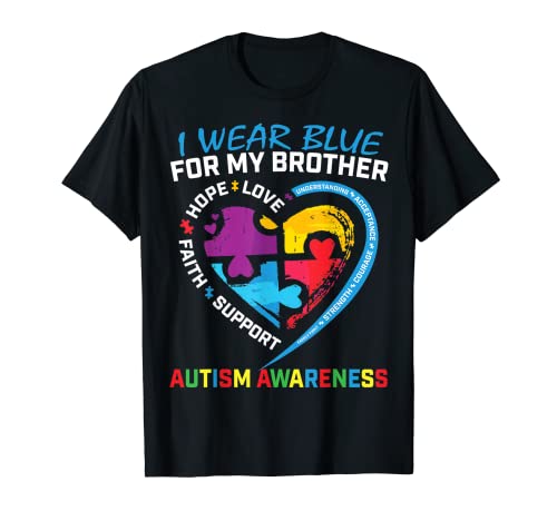 Blue For My Brother Autism Awareness Shirt Bambini Uomini Donne Maglietta