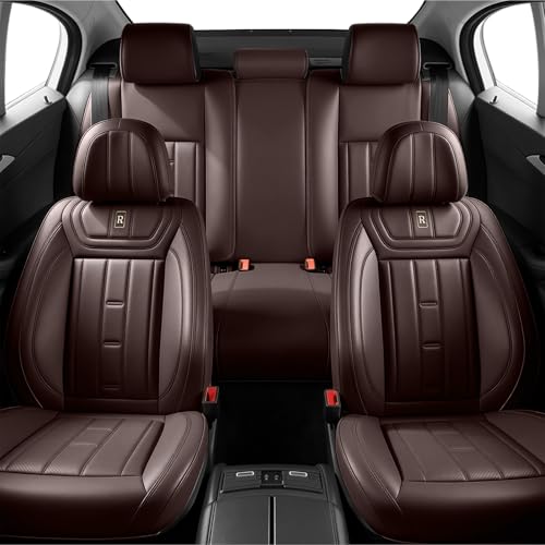 Image of Car Seat Cover for Chevrolet Trax Seat Covers 2015-2025, Nappa Leather Waterproof Seat Covers for Cars, Airbag Compatible, Automotive Car Seat Covers Full Set(5 Seats /Coffee)