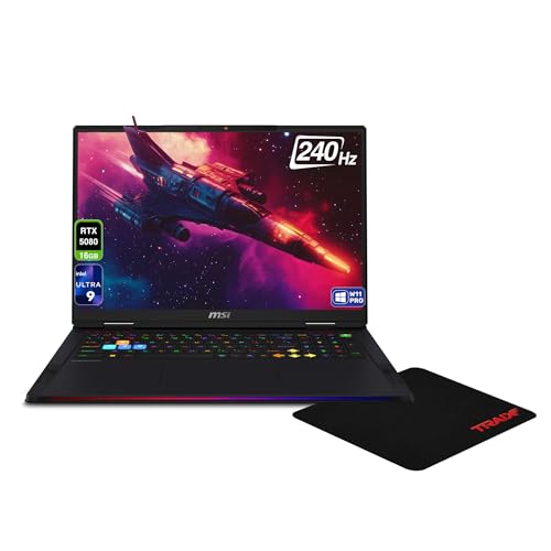 Image of msi Raider 18 HX Gaming Laptop, Intel Ultra 9-285HX, 32 GB DDR5 RAM, 2 TB PCIe SSD, 18 inch QHD+ (2560x1600) 240Hz, Nvidia G-Force RTX 5080, RGB Backlit Keyboard, W11 Pro, Core Black + Traix Mousepad