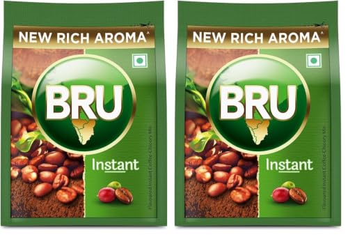 Image of Bru Instant | Aromatic Coffee From South Indian Plantations | Premium Blend of Robusta & Arabica Beans For a Rich Coffee Experience | Bag, 100g (Pack of 2)