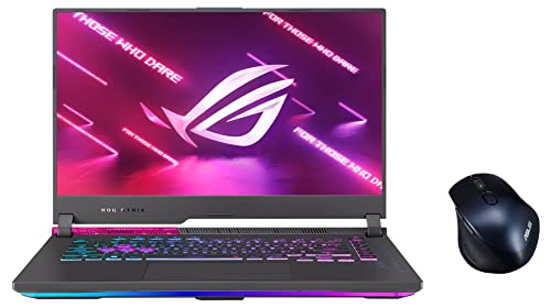 Image of ASUS ROG Strix G15 (2022), 15.6 inch (39.62 cm) FHD 300Hz /3ms, AMD Ryzen 7 6800H, 6GB RTX 3060, Gaming Laptop, G513RM-HF328WS MW203 Wireless Silent Mouse (Blue)